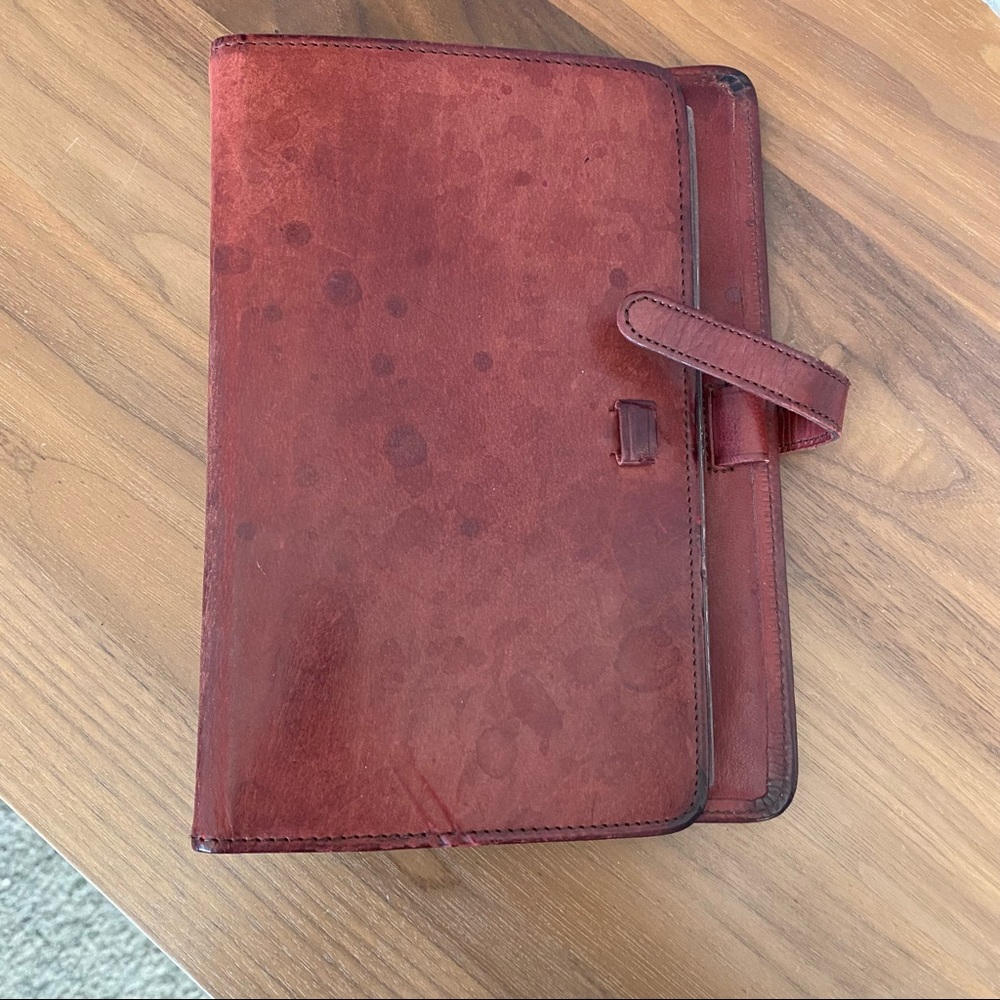 COPY - Vintage Coach 6 Ring Leather Planner with To Do pages
